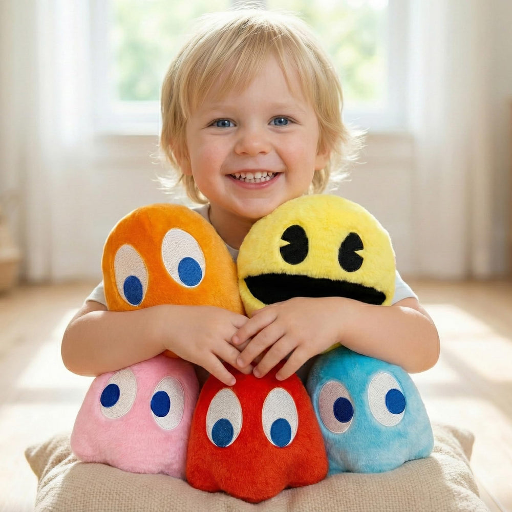 WjcnPac-Man ghost yellow 6-inch plush brightens tables and photos