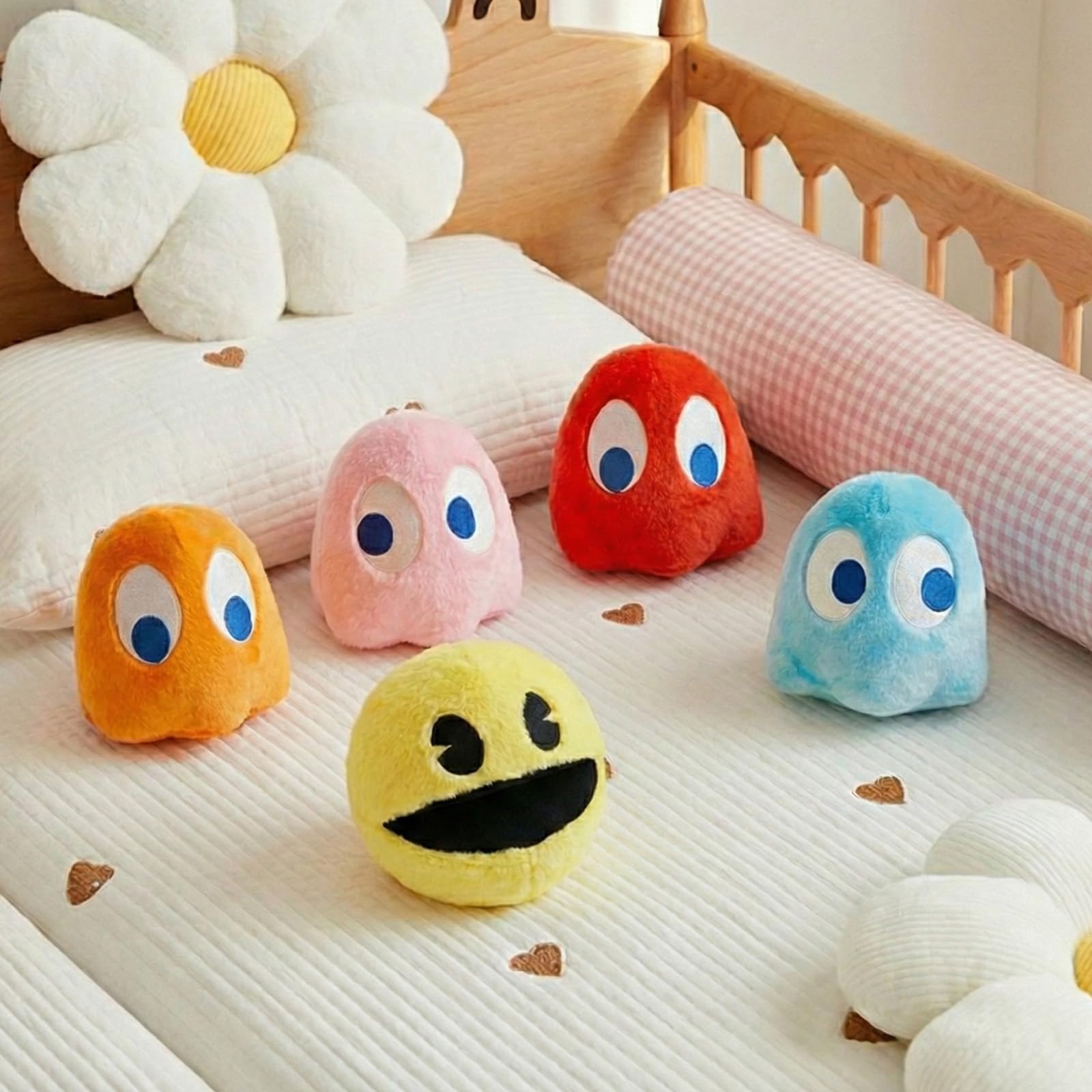 WjcnPac-Man Pac-Man 6-inch plush collection suitable for decor and gifting