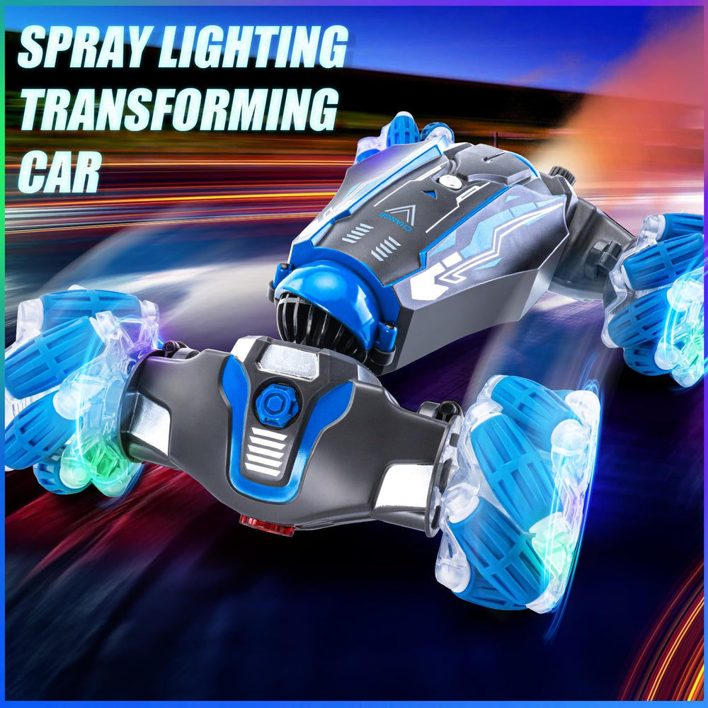 WJWMIRC blue gift-ready stunt car ideal for birthdays and holidays.