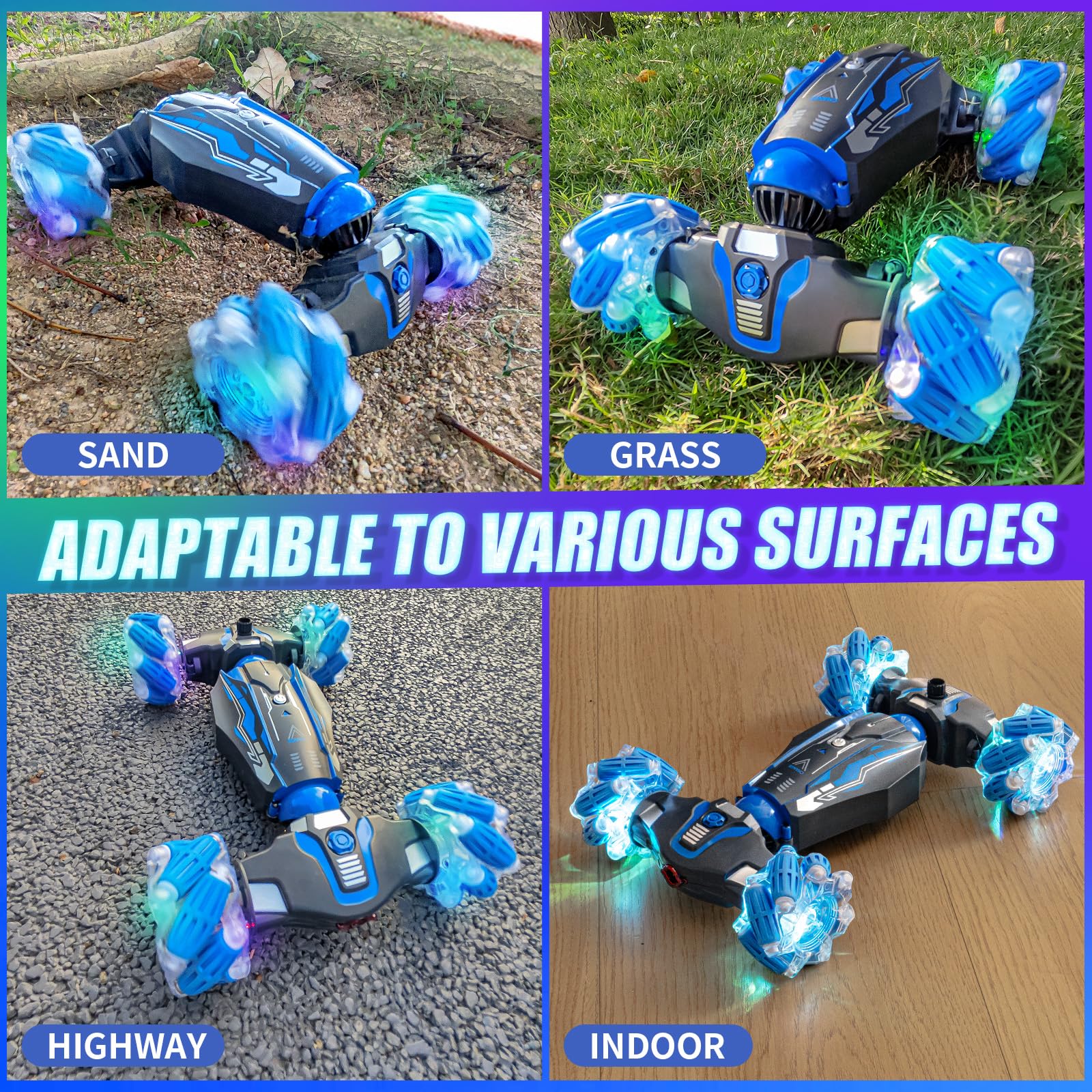 WJWMIRC music and fog spray lights enhance play sessions and visuals.