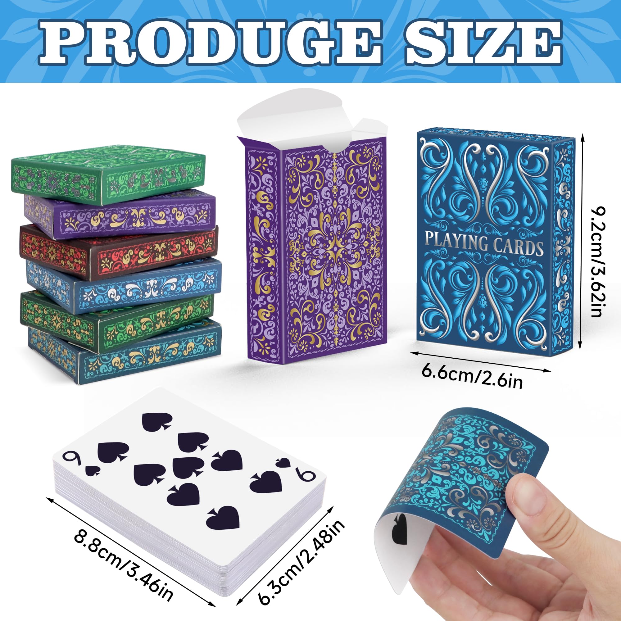 Wkchxd blue deck playing cards for easy shuffling and social gatherings