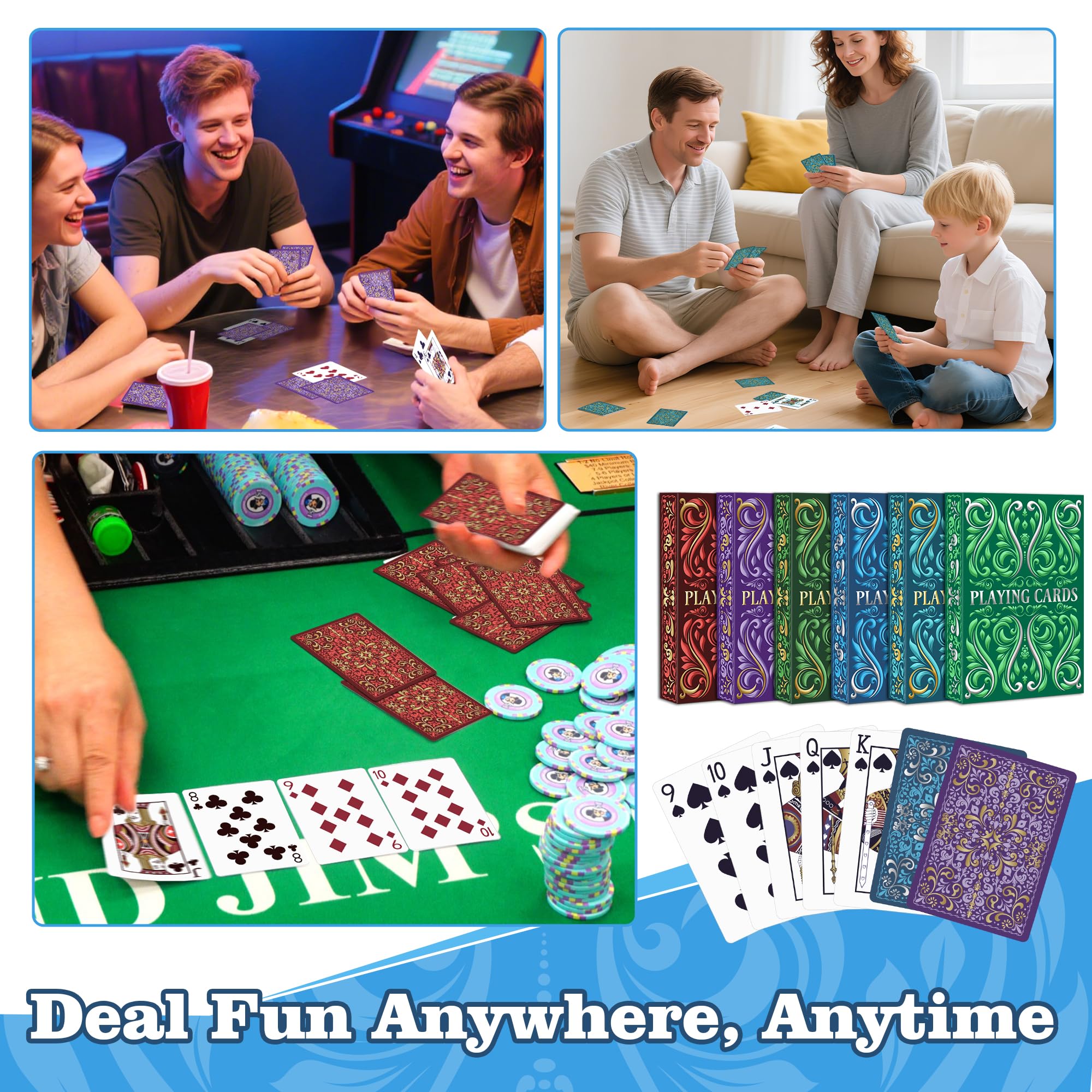 Wkchxd orange deck playing cards with sturdy stock and great grip