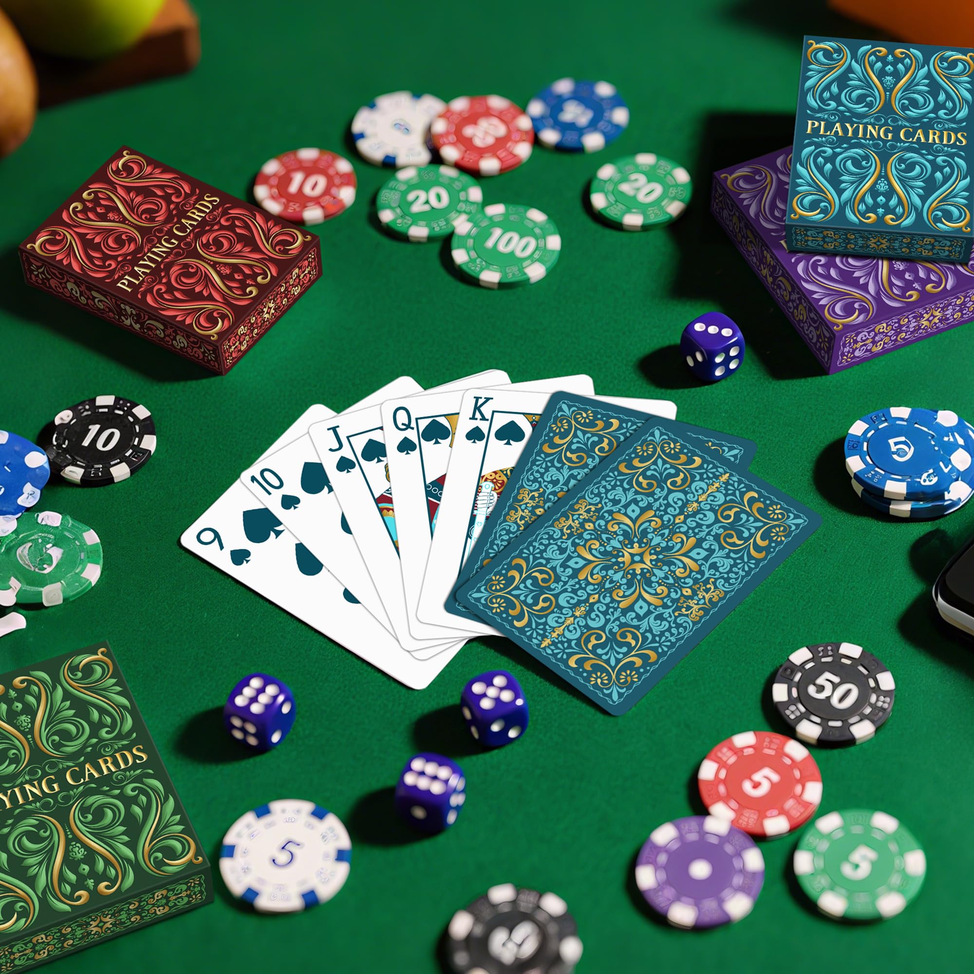 Wkchxd yellow deck playing cards ideal for family nights and travel
