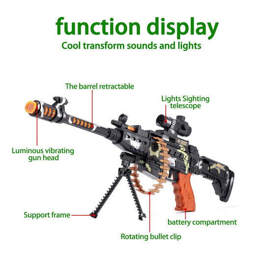 WMAYGL combat machine gun toy with realistic sounds for action play