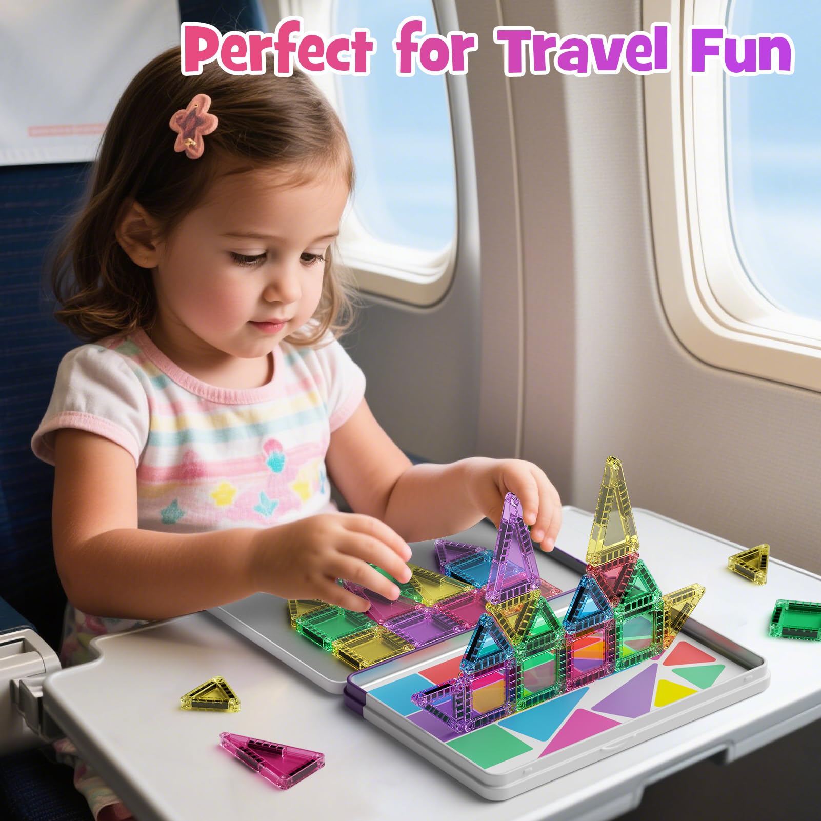 WMXDU 40-piece magnetic tiles offer varied shapes for creative stacking