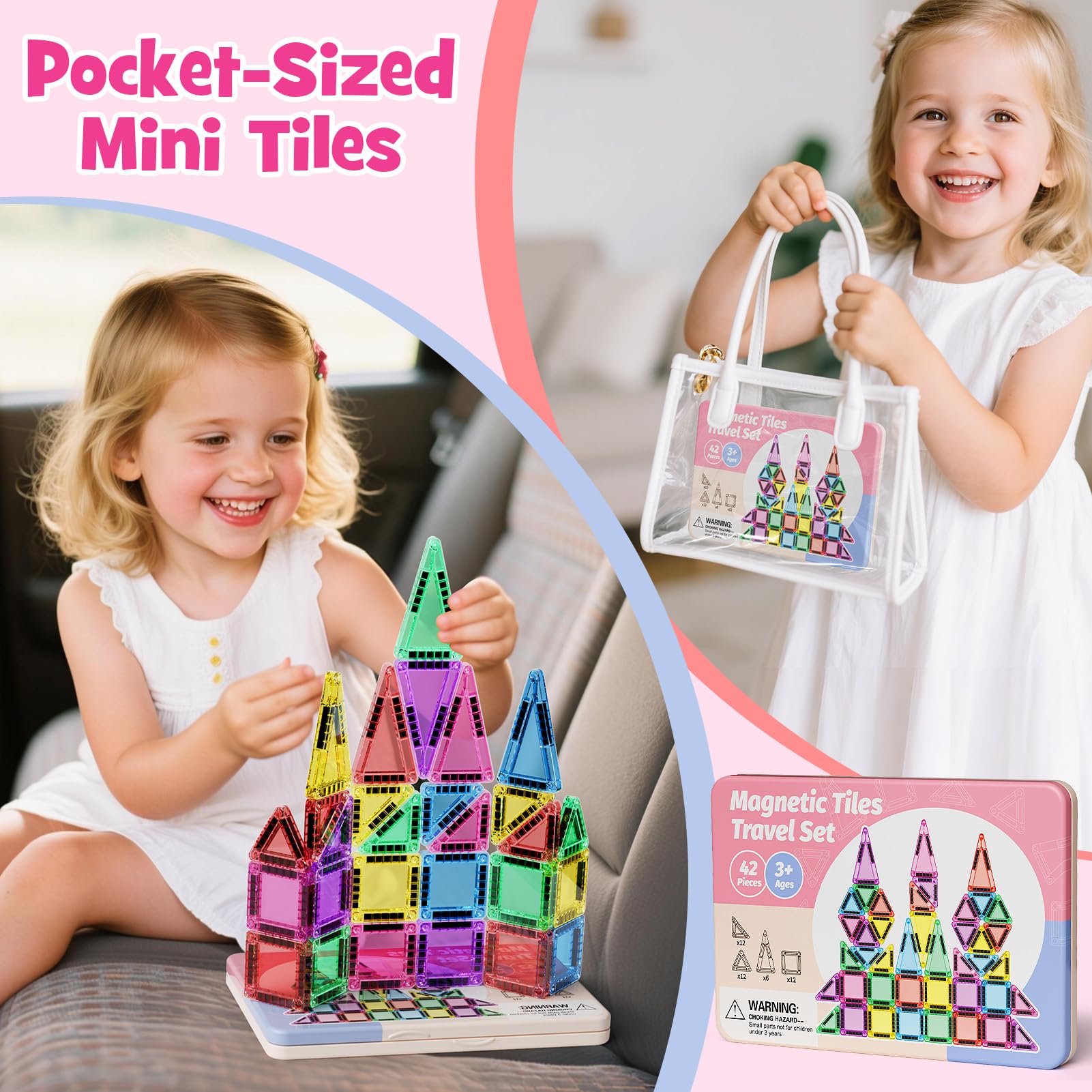 WMXDU compact magnetic tiles encouraging color and shape exploration.