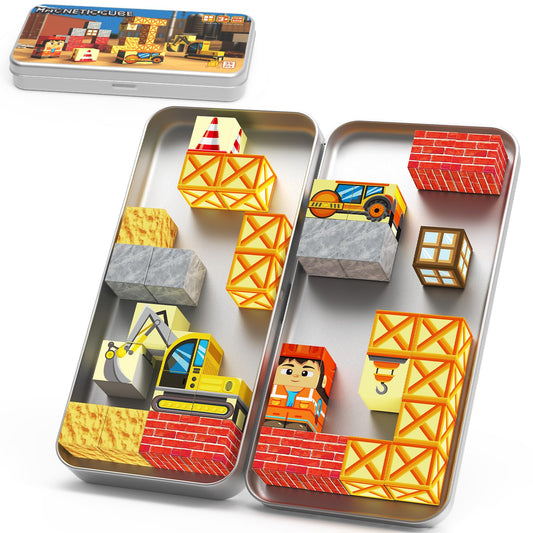 WMXDU magnetic blocks with magnet box for on-the-go building and travel use.