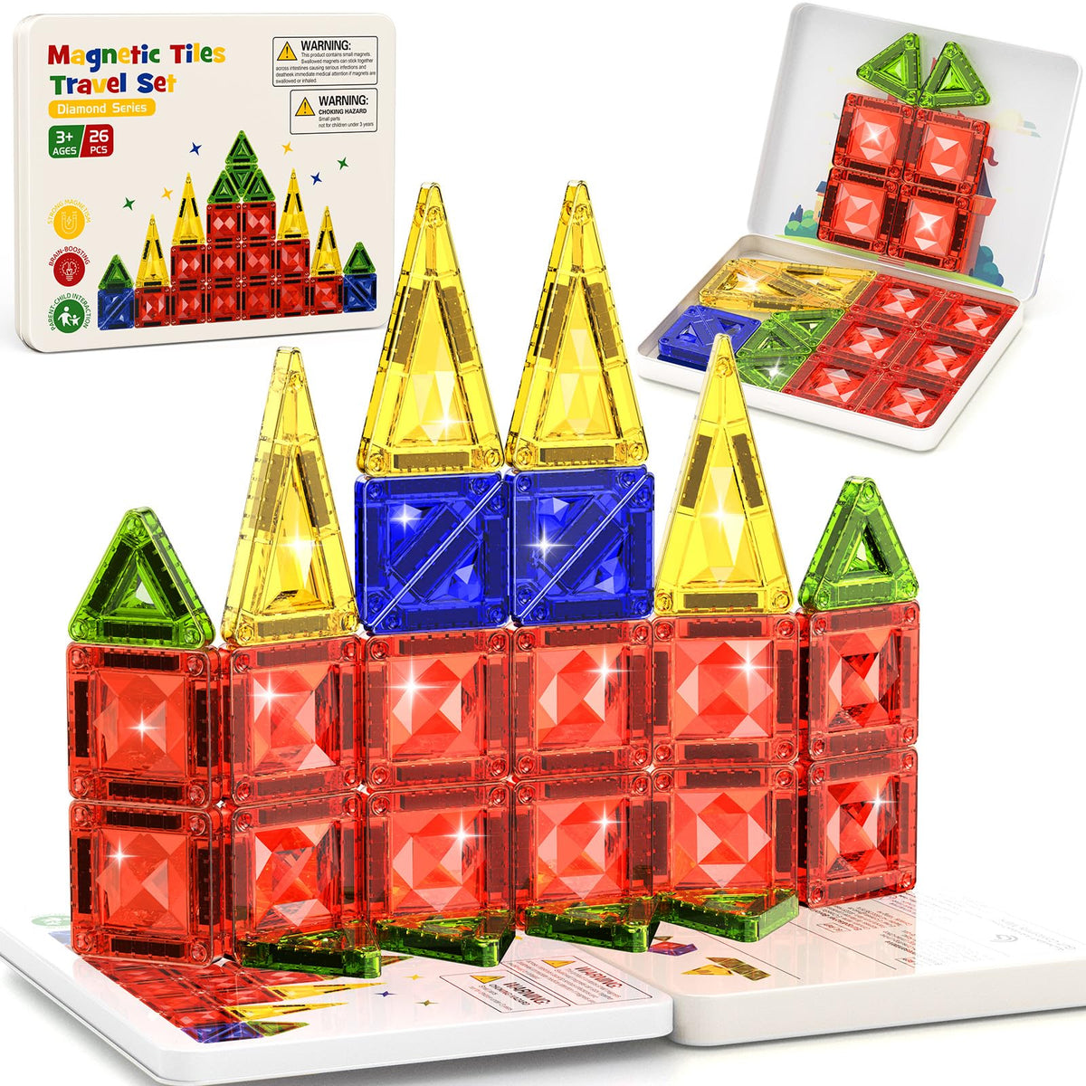 WMXDU magnetic tile mini in iron case for organized travel play