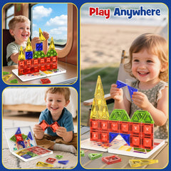 WMXDU travel case with mini magnetic tiles for on-the-go fun