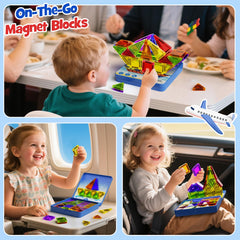 WMXDU 60-piece magnet blocks help kids build castles and patterns
