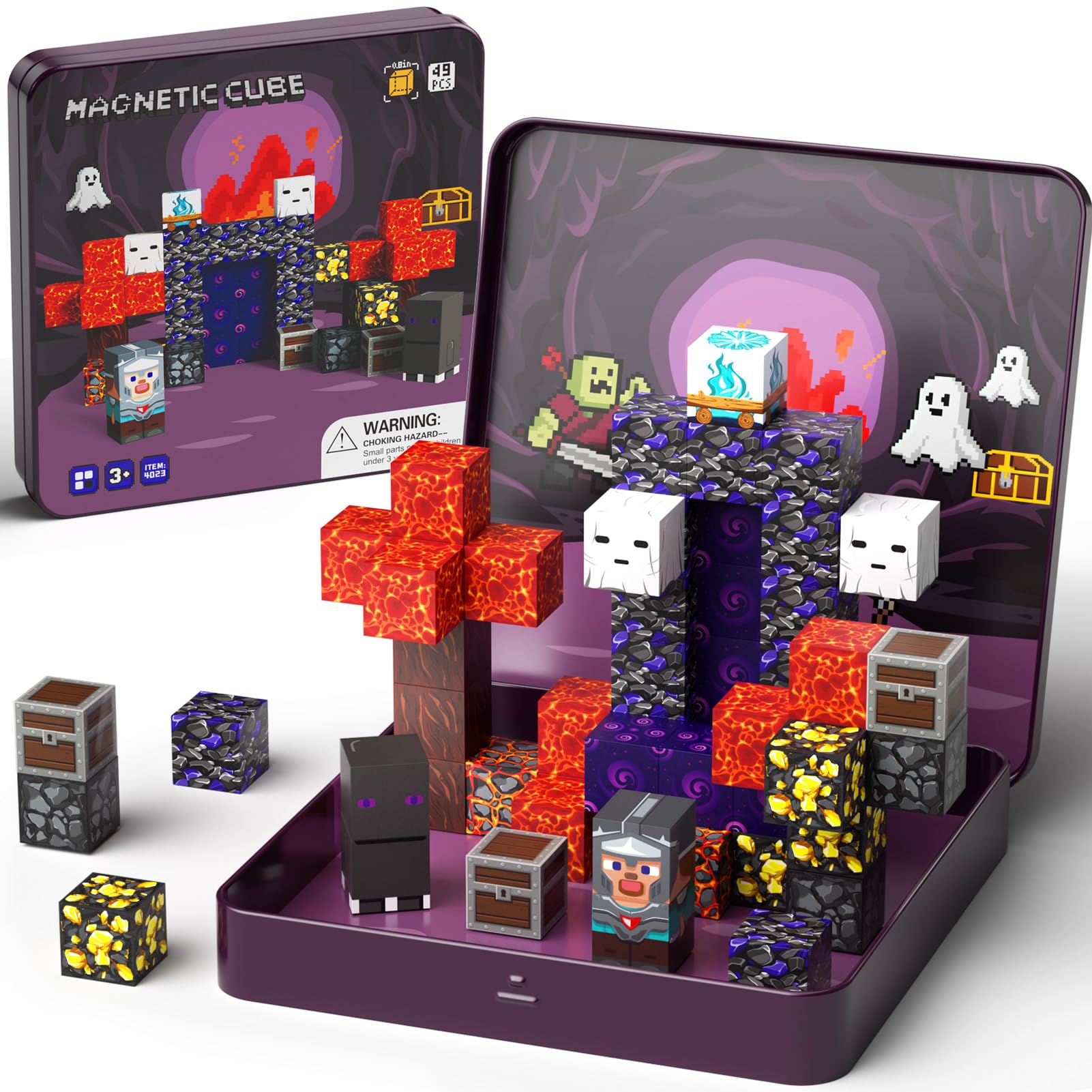 WMXDU Mini Magnetic Blocks with iron box for travel-friendly learning and play.