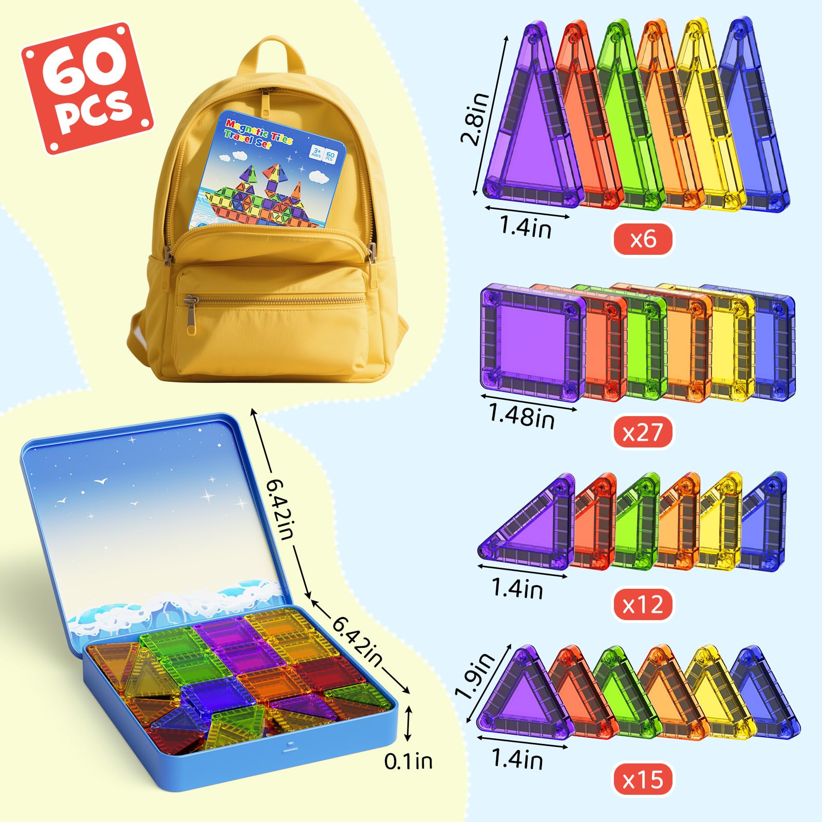WMXDU sensory magnetic toys in colors and shapes for early learning