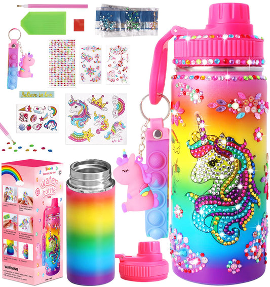 Wninbu unicorn water bottle kit with sticker set for creative customization