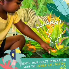 W&O Jungle Adventure Tent features vivid jungle artwork for immersive pretend play.