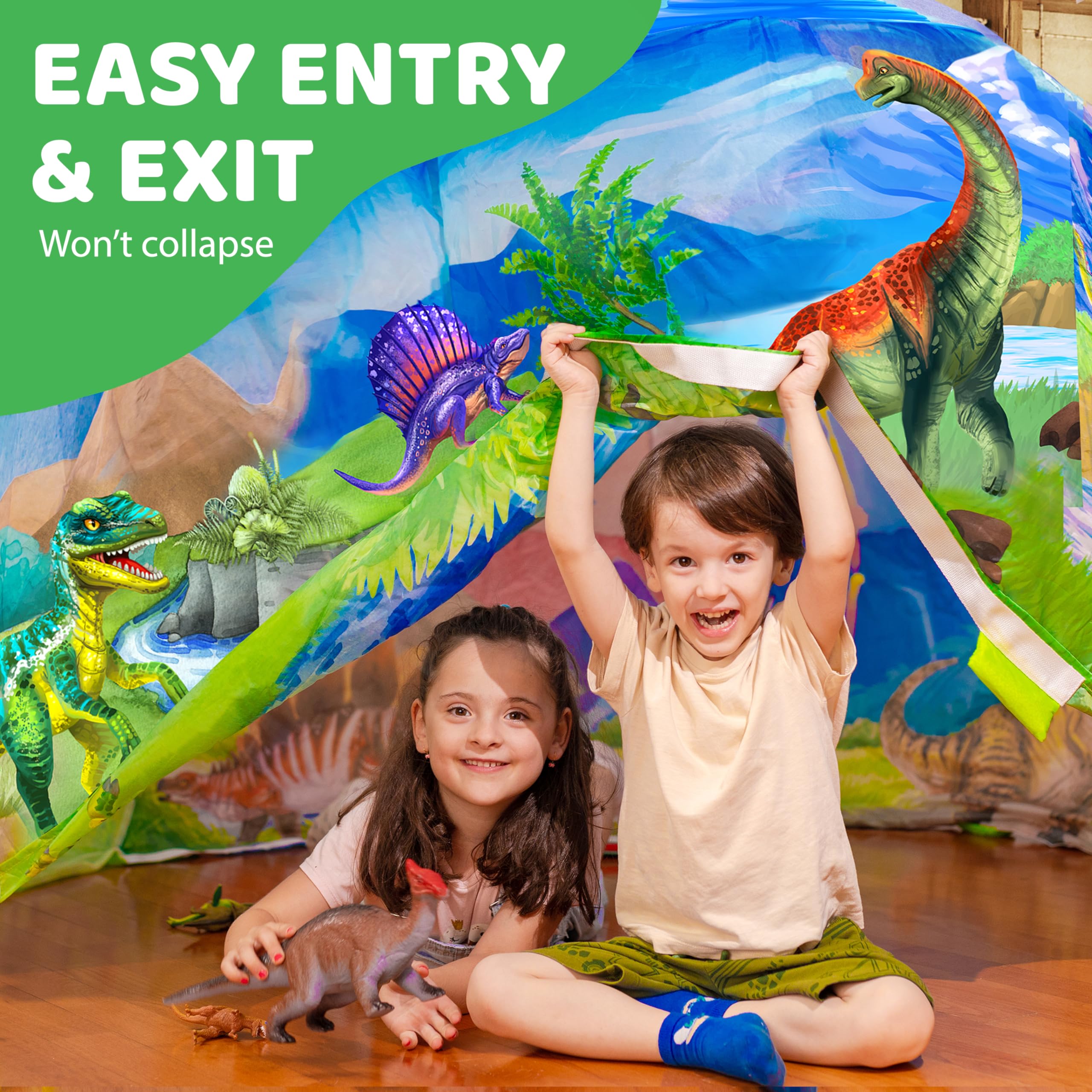 W&O Dino Aerodome LED lights in eight modes for mood play.