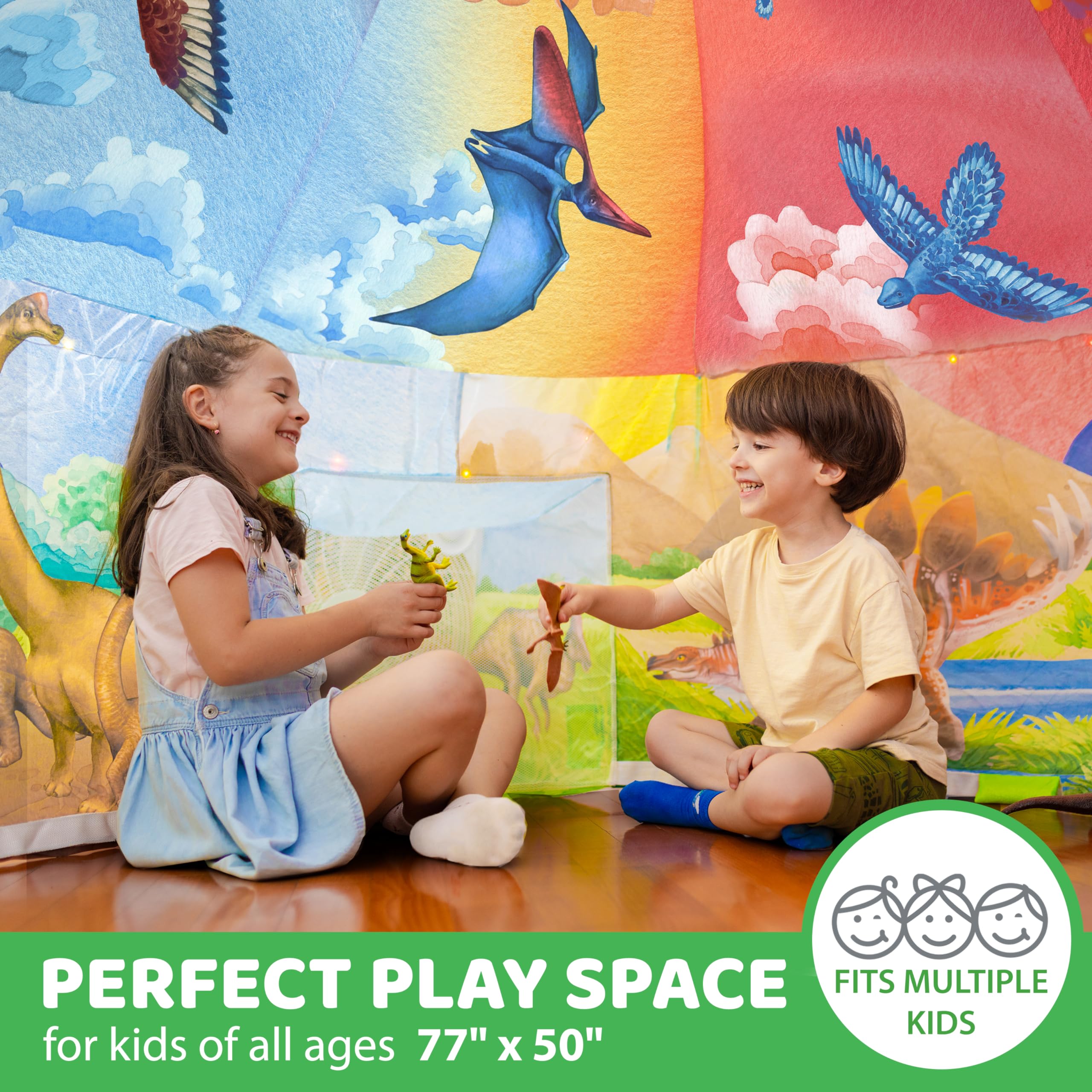 W&O Dino Aerodome weighted base keeps indoor play stable.