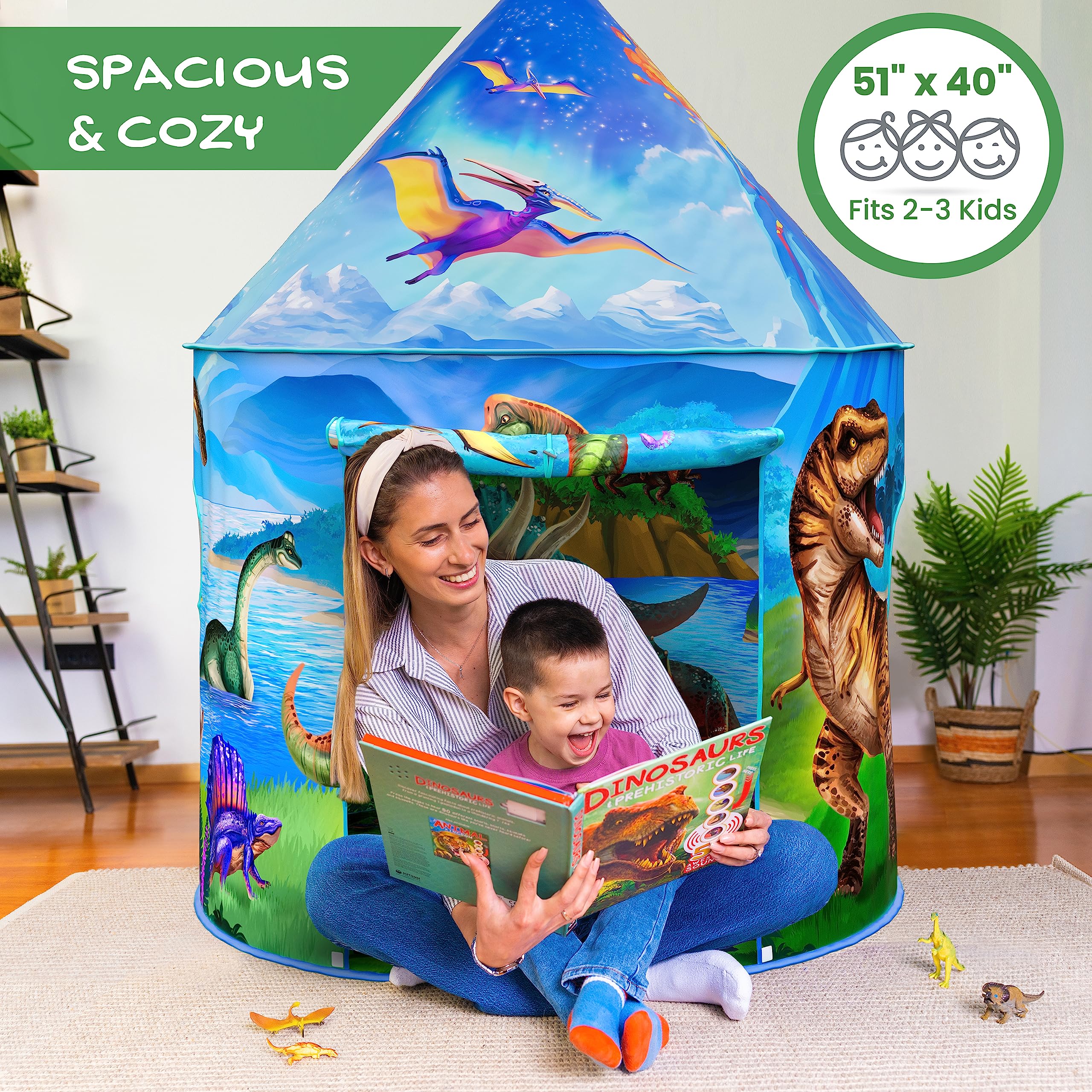 W&O Dino Paradise tent interior offers spacious hideaway for kids