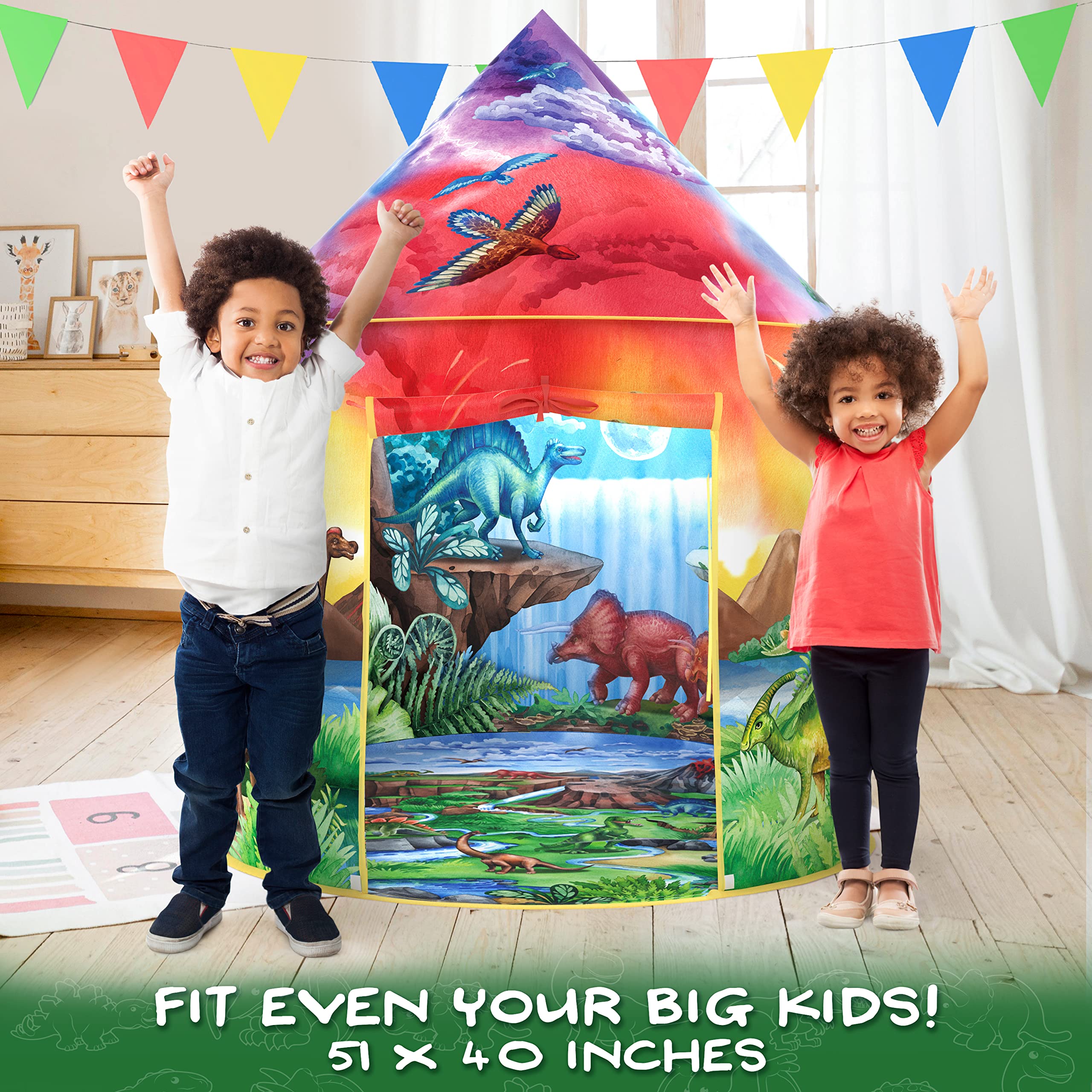 Dinosaur sounds from W&O tent enhance pretend play
