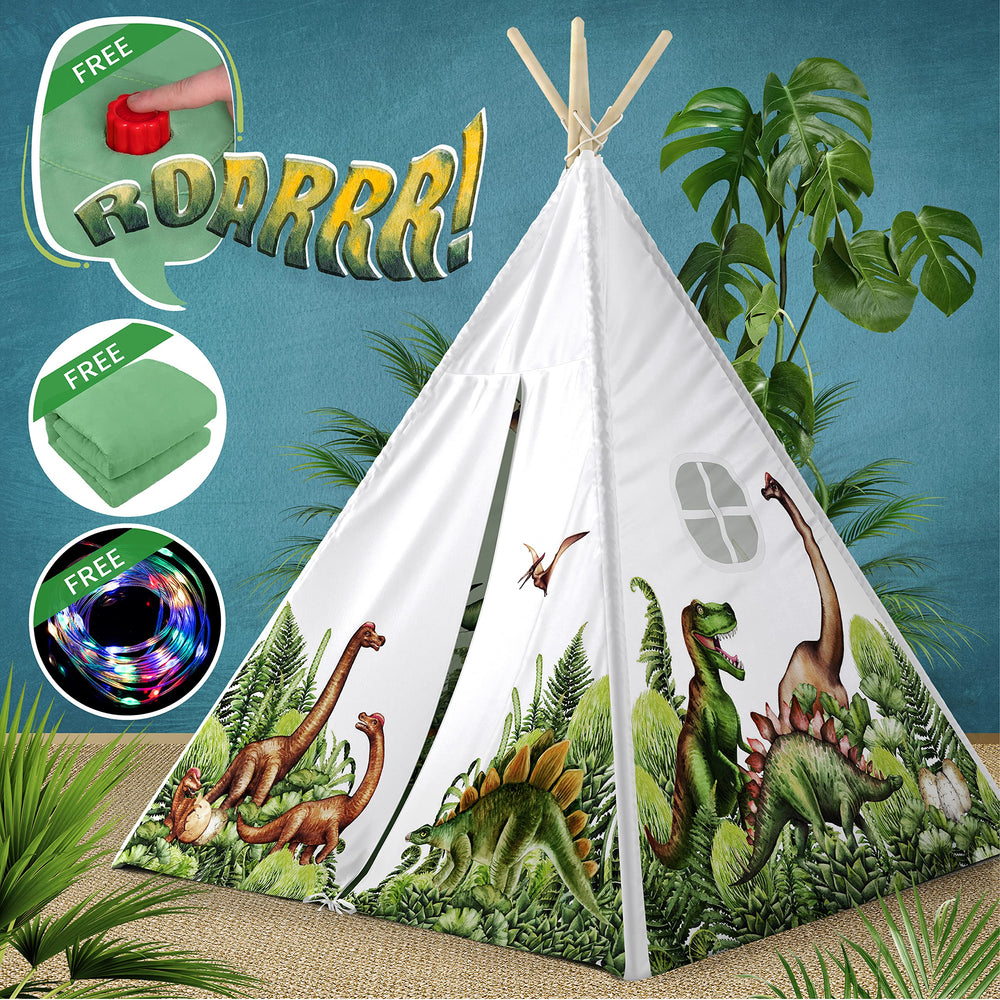 W&O Dinosaur Discovery Teepee with Roar Button for imaginative play.