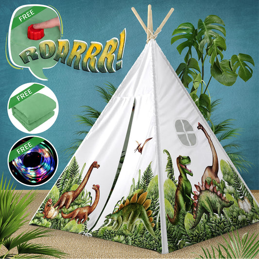 W&O Dinosaur Discovery Teepee with Roar Button for imaginative play.