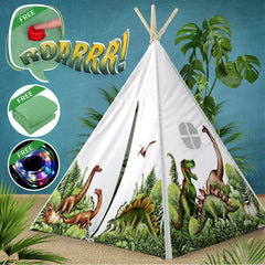 W&O Dinosaur Discovery Teepee with Roar Button for imaginative play.