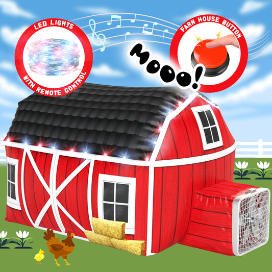 W&O Farmhouse Barn Aerodome with LED lights for magical indoor play