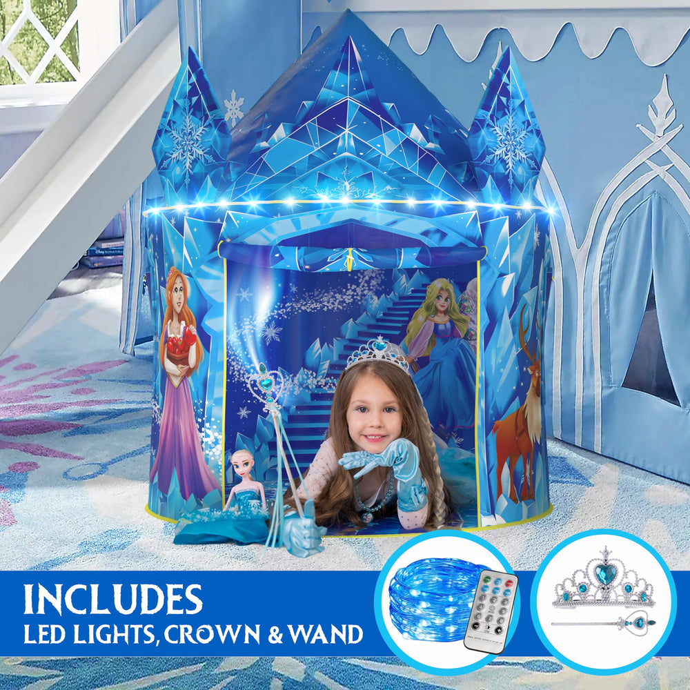 W&O Frozen Princess Tent crown and wand for royal pretend play