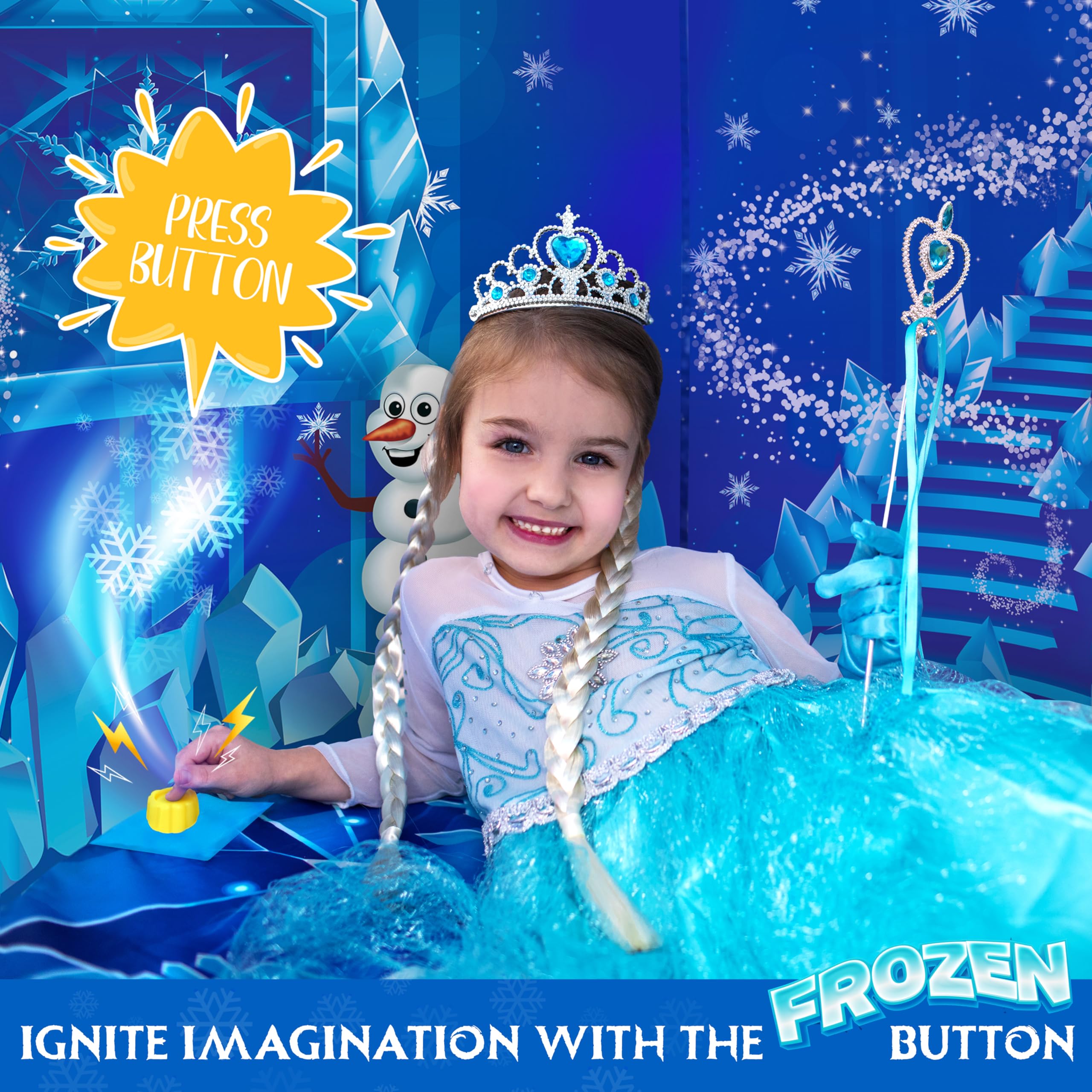 W&O Frozen Princess Tent sound button adds interactive winter sounds