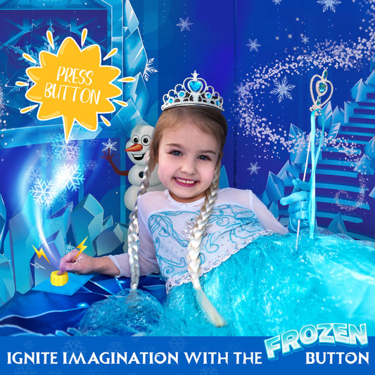 W&O Frozen Princess Tent sound button adds interactive winter sounds
