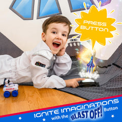 W&O Space Explorer Aerodome measures 130 by 63 by 45 inches for ample play