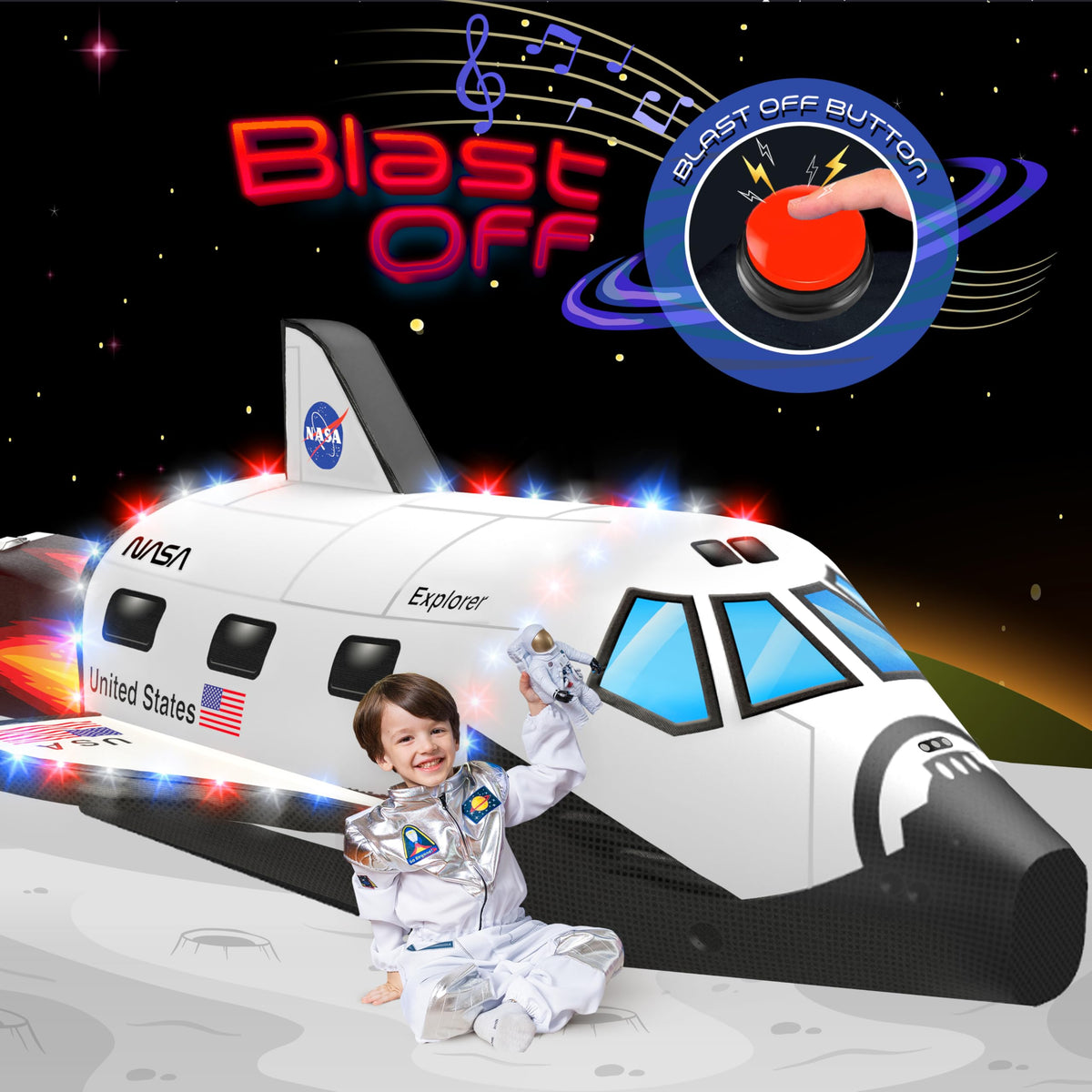 W&O Space Explorer Aerodome with LED lights brightens indoor playtime