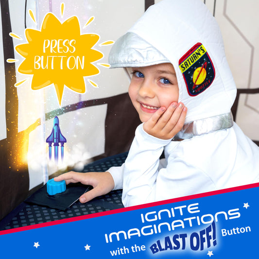 W&O Space Shuttle Explorer tent LED lights with remote for customizable ambiance.
