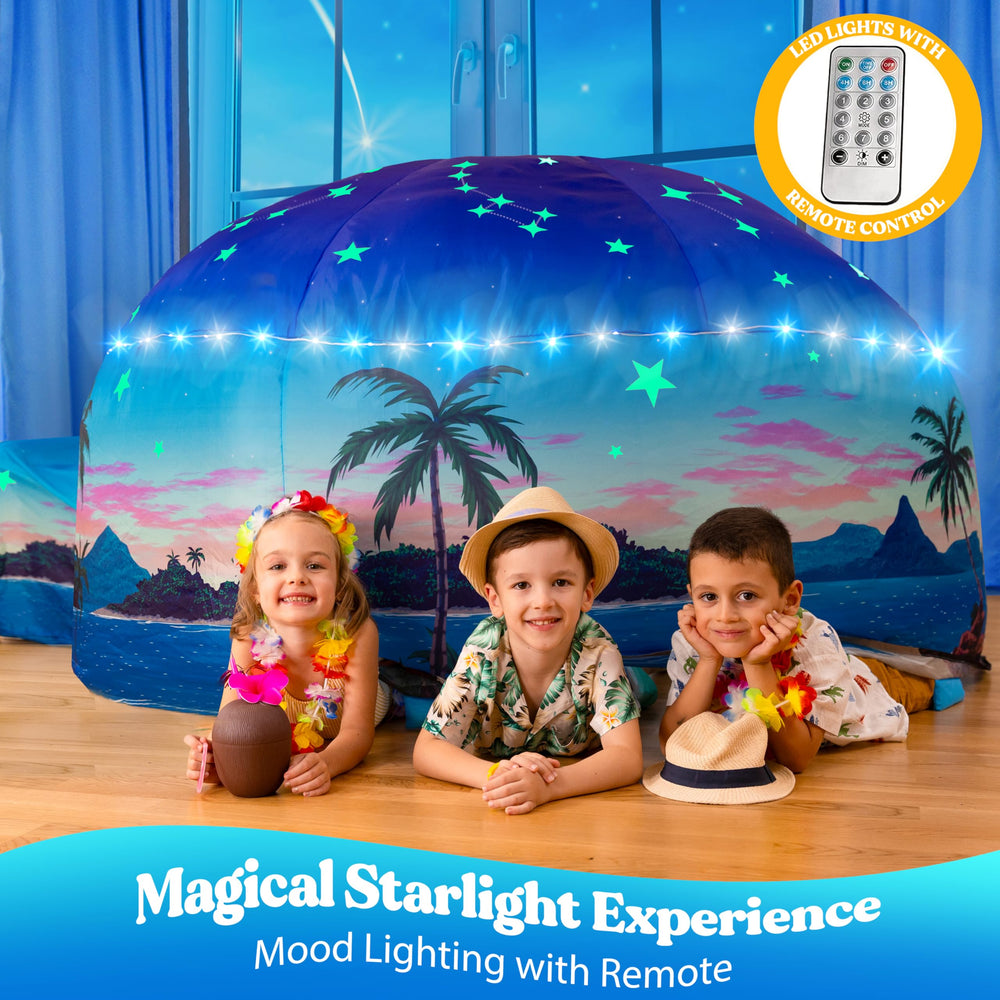 W&O Starlit Oasis glow-in-the-dark constellations sparkle during nighttime play.
