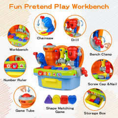 Woby workbench featuring electronic drill sound for immersive pretend play.