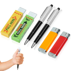 WOCNIB shock pen model blue in hand for a quick, surprising prank.