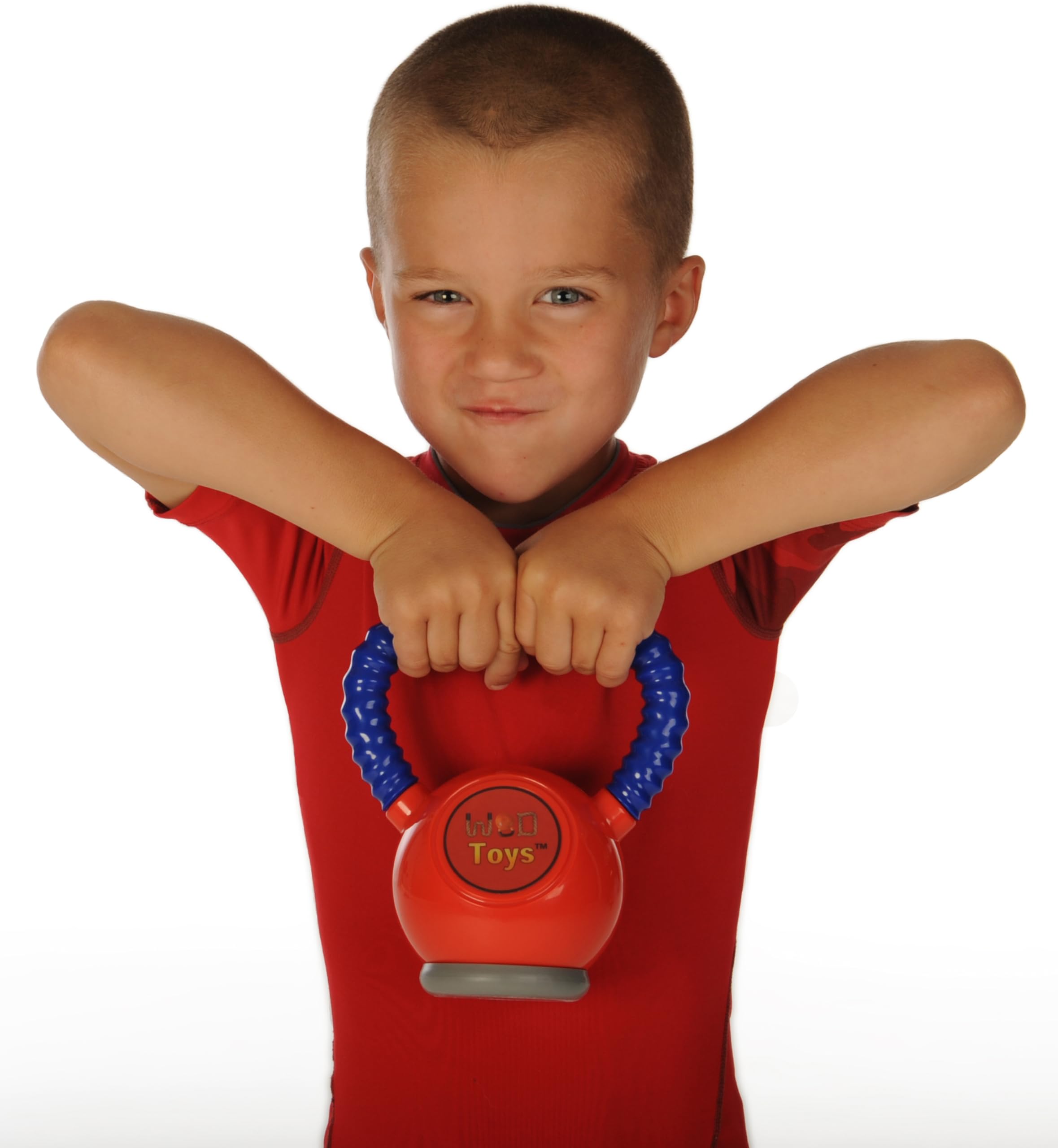 WOD Toys Kettle Kid red front view for safe kid workouts