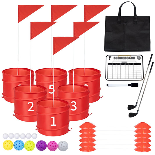 WodGod 6 Holes collapsible holes for easy backyard golf setup.