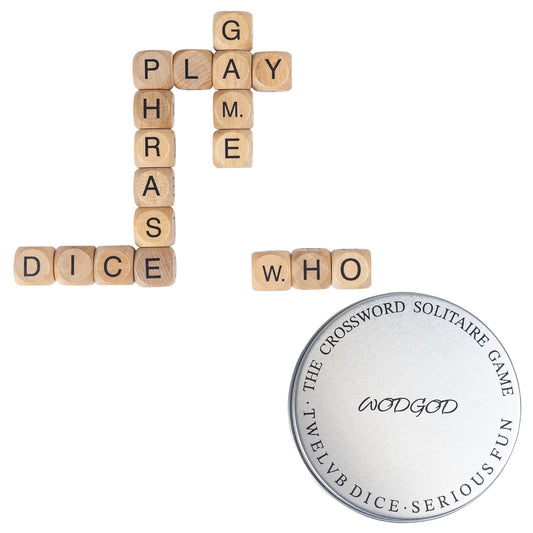 WodGod Crossword Dice Set wooden close-up showing premium craftsmanship for word lovers.
