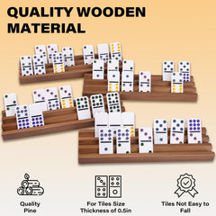WodGod racks with angled slots keep dominoes securely in place
