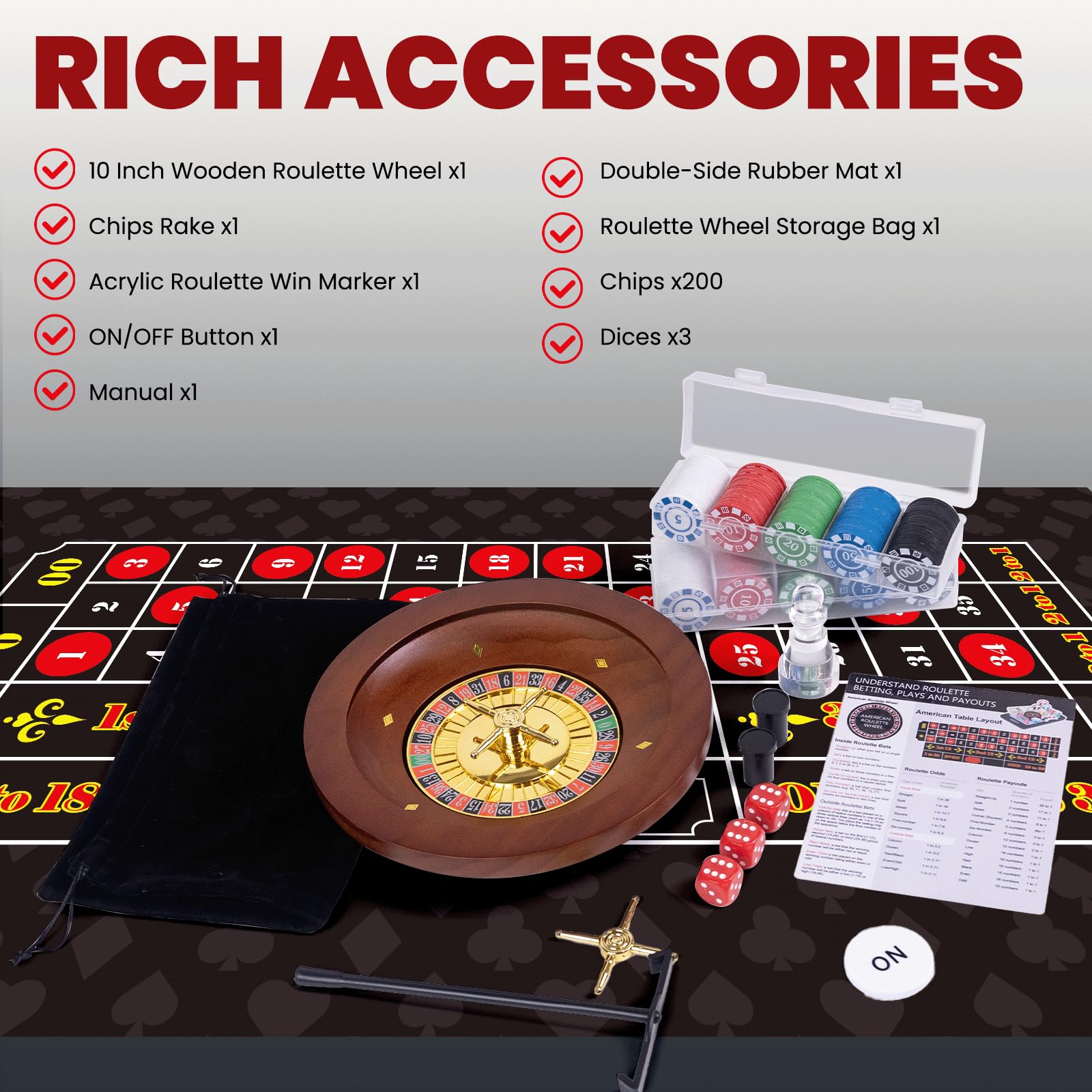 WodGod double-sided mat for roulette and craps on a stable base.