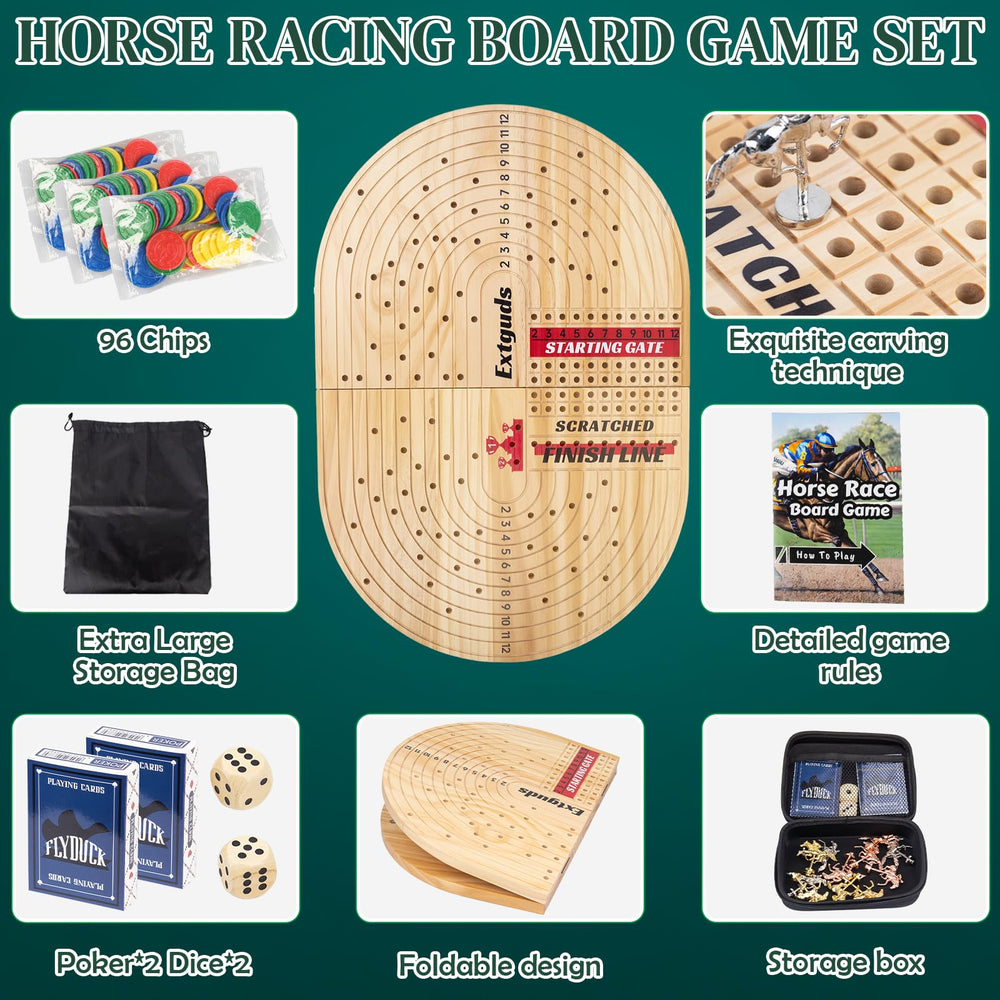 WodGod foldable horse race board, easy to store after family game nights.