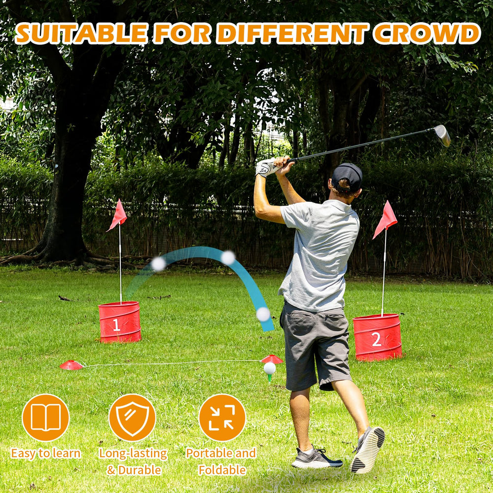 WodGod flag poles in use turn any lawn into a course.