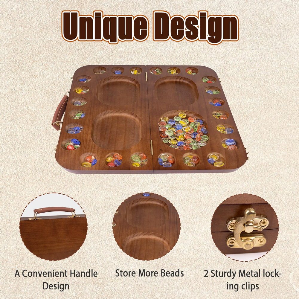 WodGod Mancala enables a 4-player setup for friendly family games.