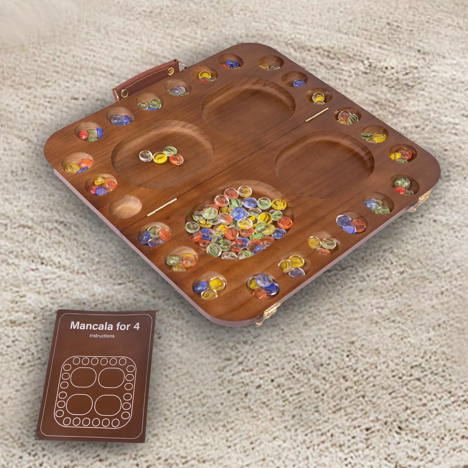 WodGod Mancala durable latches and hinges keep beads secure.