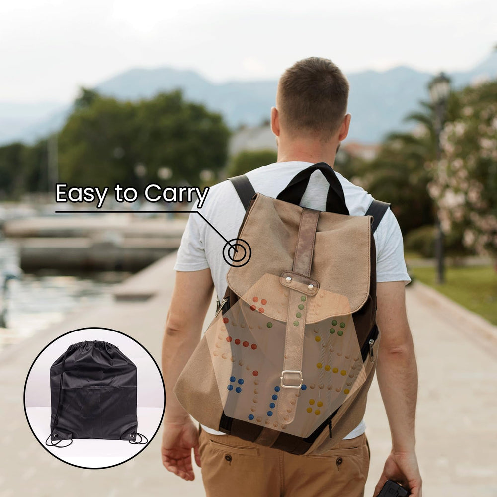 WodGod Marble Board Game portable bag keeps everything organized on the go.