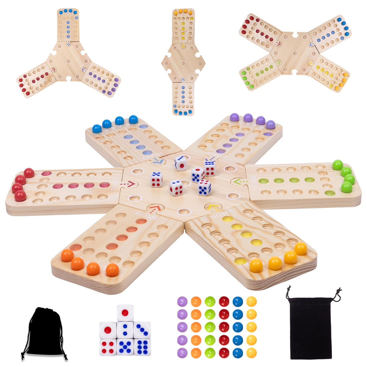 WodGod Original Marble Board Set on a wooden table for fast setup and family fun.