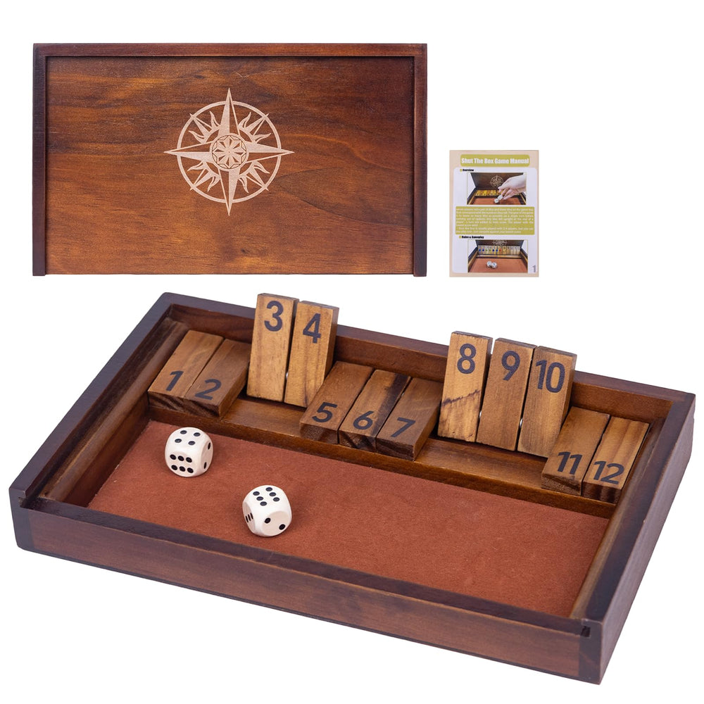 WodGod Shut The Box with 12 tiles for family-friendly play.