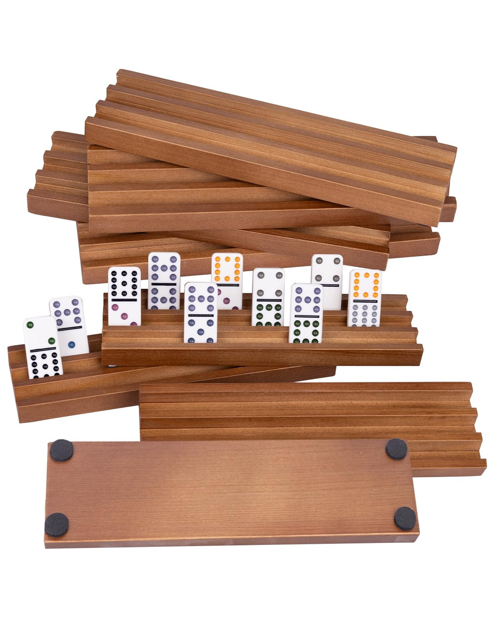 WodGod 8-piece domino racks set for tidy, easy game setup