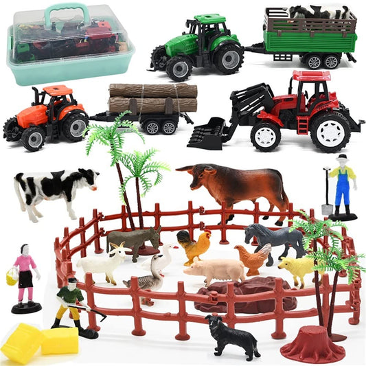 WODMAZ farm tractor with trailer for realistic pretend play and fine motor skill practice.