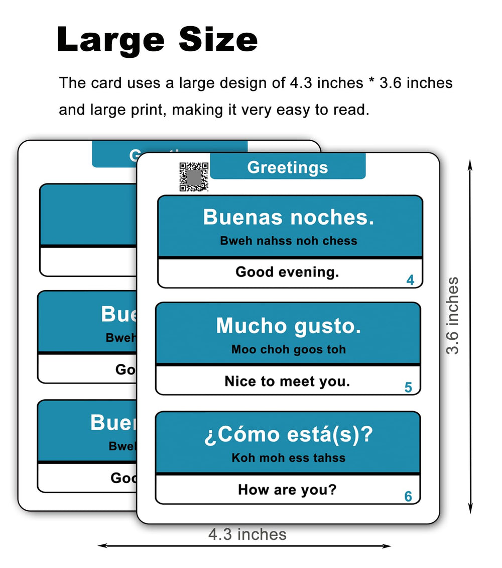 Woifish flash cards QR codes link to pronunciation videos for accurate practice.